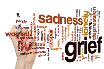 Grief word cloud