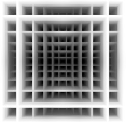 Three dimensional shape - black and white squares