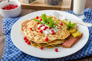 Homemade pancakes with fruit
