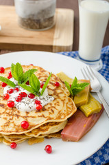 Homemade pancakes with fruit