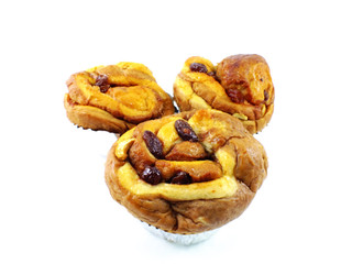 sweet buns isolated on white background