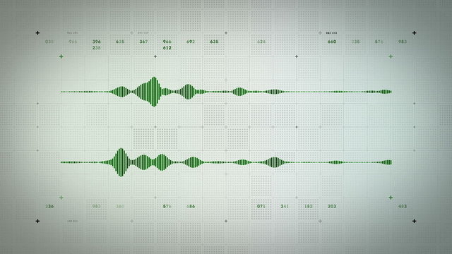Audio Waveform Stereo Green Lite