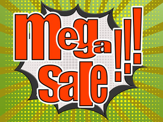 Mega sale comic speech bubble