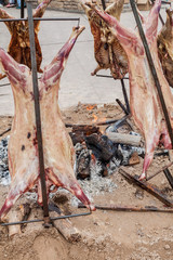Obraz premium Traditional barbecue of a lamb in Argentina
