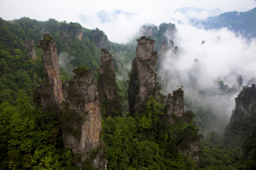 張家界　武陵源天子山の奇峰