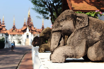 Elephant Sculpture in Chiang Mai, Thailand