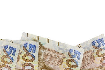 Hong Kong bank notes, five hundred close up