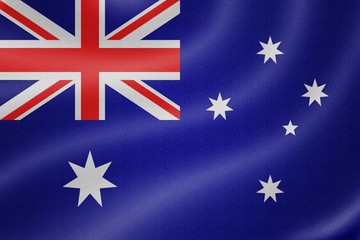 Australia flag on the fabric texture background