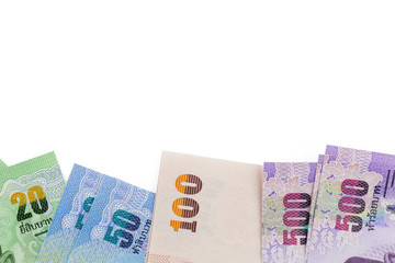close up of thai money on background (isolated).