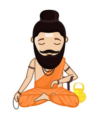 Concentrating Maharishi Vishvamitra - Hindu Saint