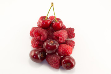 raspberries with cherries