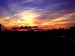 Fototapeta na wymiar rooftop sunset