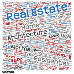 Vector conceptual real estate word cloud