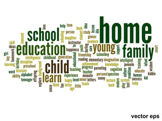 Vector conceptual  education word cloud