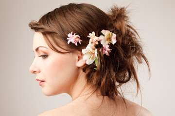 Naklejka premium Bridal hairstyle