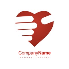 Heart logo icon vector