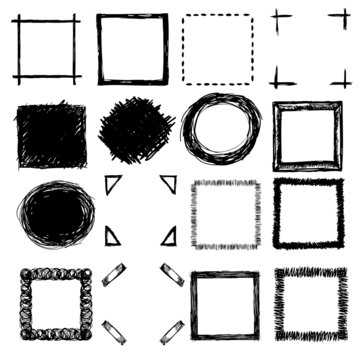 hand-drawn scribble frames and corners