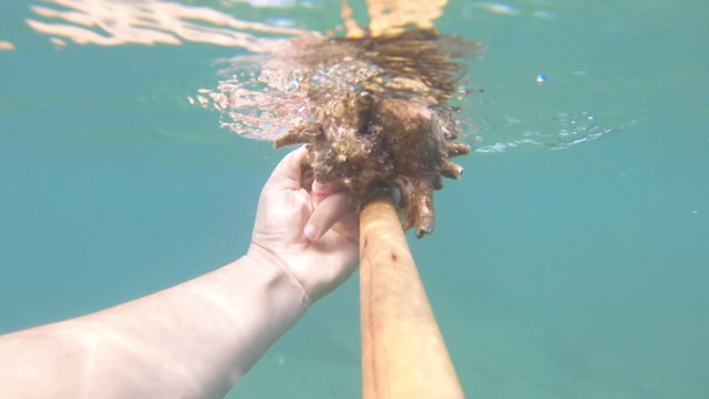Thai moken hunting underwater 

