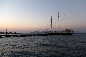 Fototapeta na wymiar Port of Kos, main city of this greek island.
