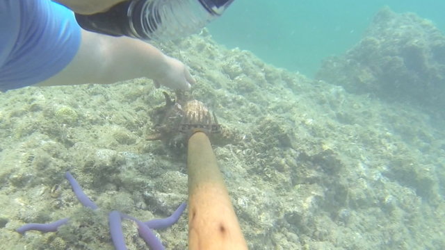 Thai moken hunting underwater 
