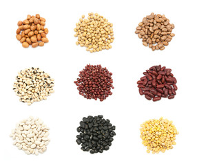 collection of legumes in the cup isolated