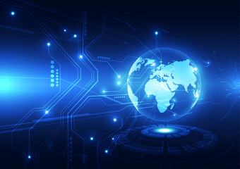 vector digital global technology concept, abstract background