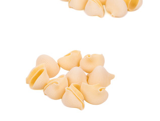 Uncooked pasta lumaconi.