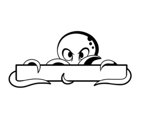 Kraken silhouette with place for text