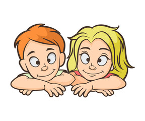 Smiling boy and girl