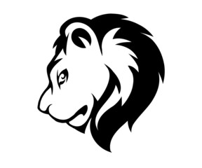 Stylized face of lion isolated