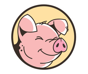 Smiling face of a pig