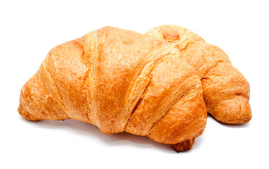 Two fresh perfect croissants isolated