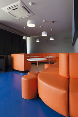 booth in futuristic Interior of disco club