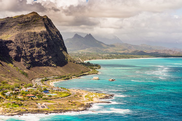 Dramatic landscape of Oahu, Hawaii