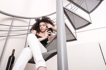 Wein auf der Treppe	
