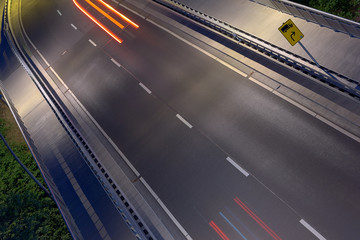 Rheinbrücke vor Worms nachts von oben 4