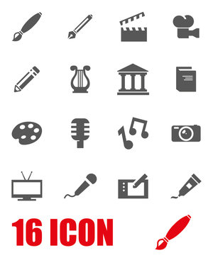 Vector grey art icon set