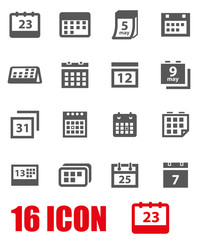 Vector grey calendar icon set