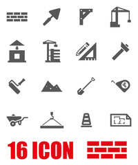 Vector grey construction icon set