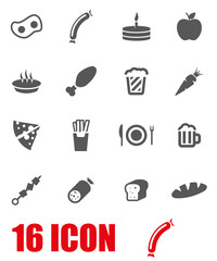 Vector grey food icon set