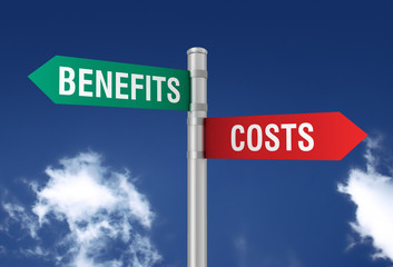 benefits costs sign
