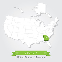 Georgia state. USA administrative map.