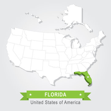 Florida state. USA administrative map.