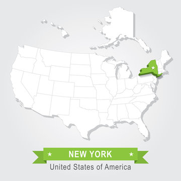 New York state. USA administrative map.
