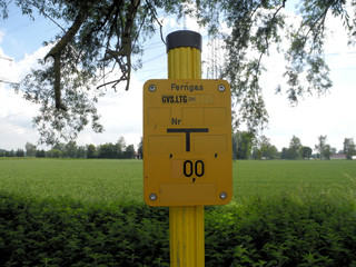 gelbes Schild Ferngas