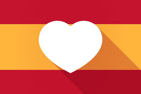 Spain  long shadow flag with a heart