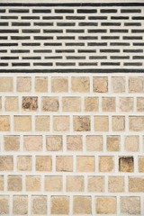 detail of traditional wall in Gyeongbok palace, in Seoul