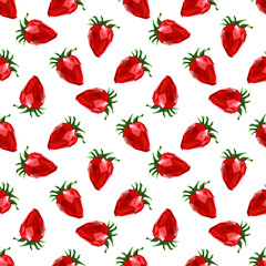 Seamless pattern strawberry. Polygon fruit. Vector