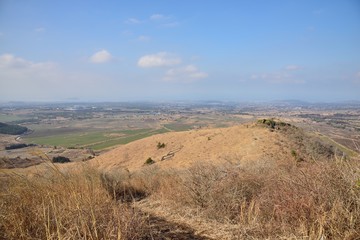 Fototapeta na wymiar View from SaeByeol Volcanic Cone in Jeju Island