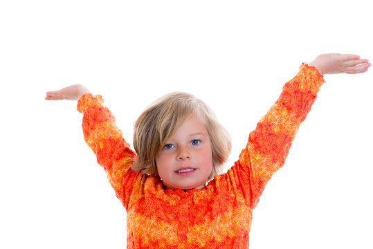 Little Girl With Arms In The Air